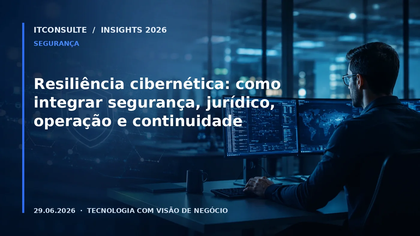 Resiliência cibernética: como integrar segurança, jurídico, operação e continuidade